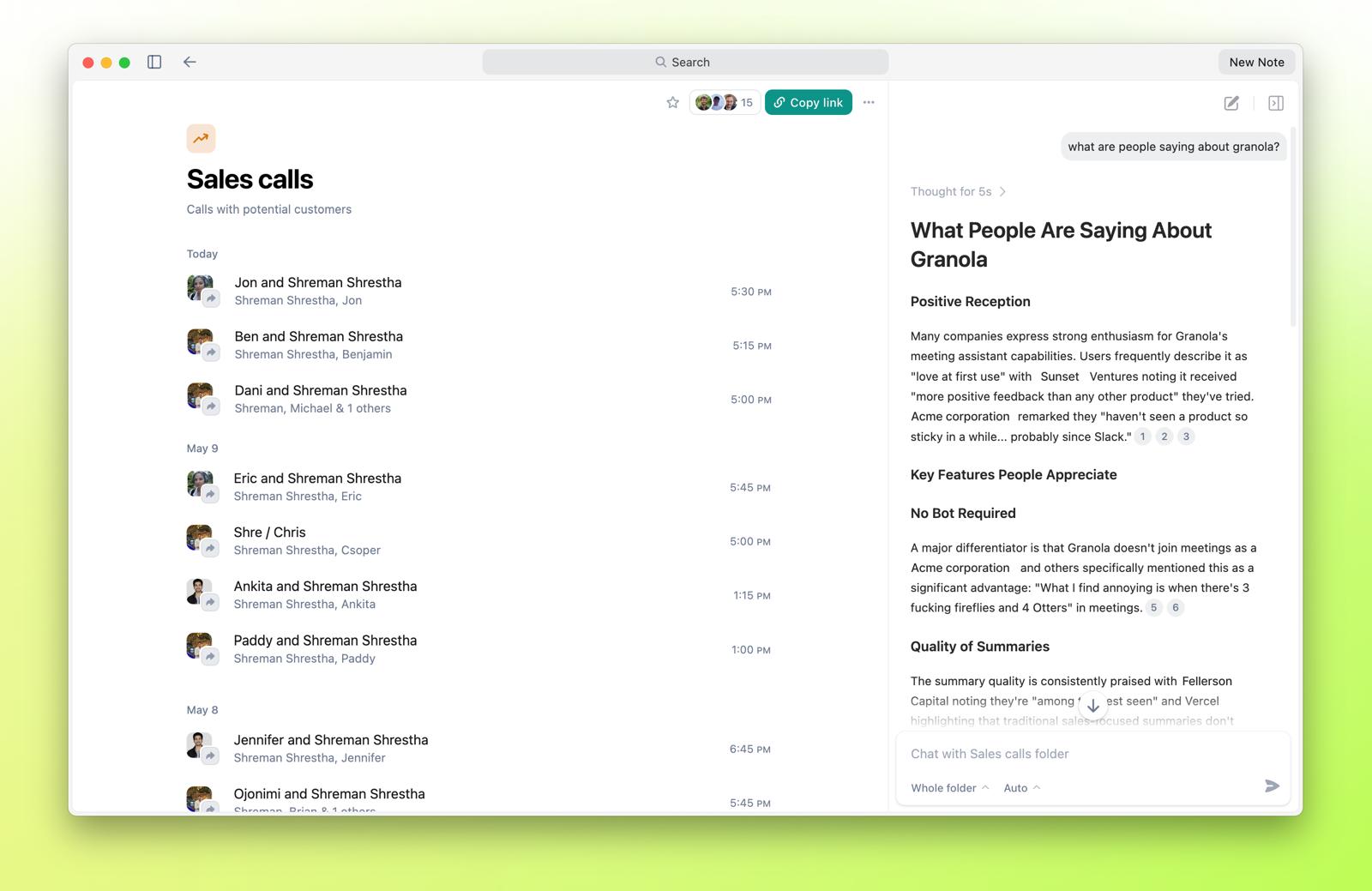 Granola screenshot